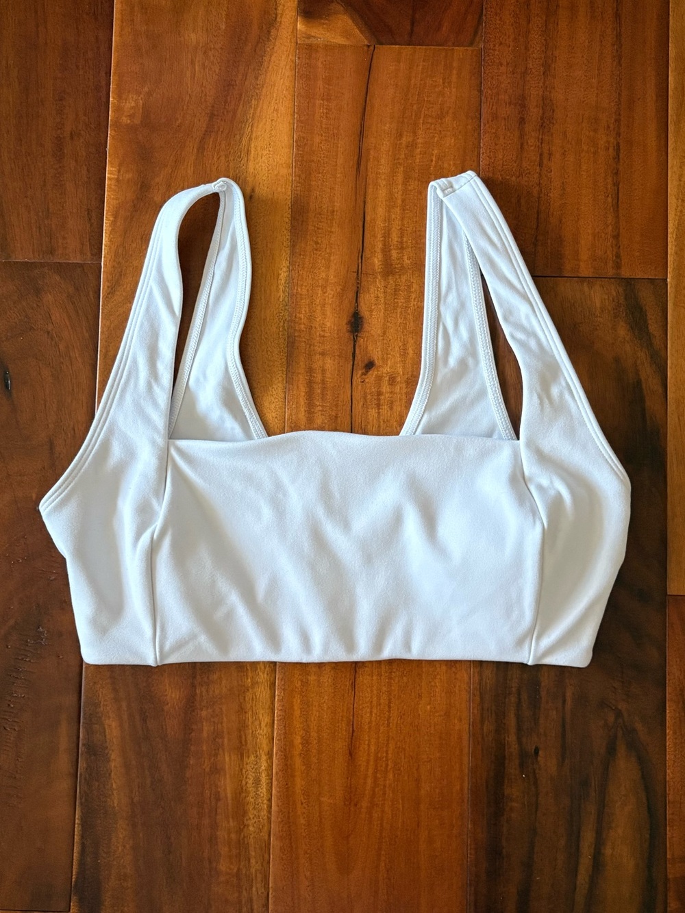 PINK White Square-Neck Sports Bra